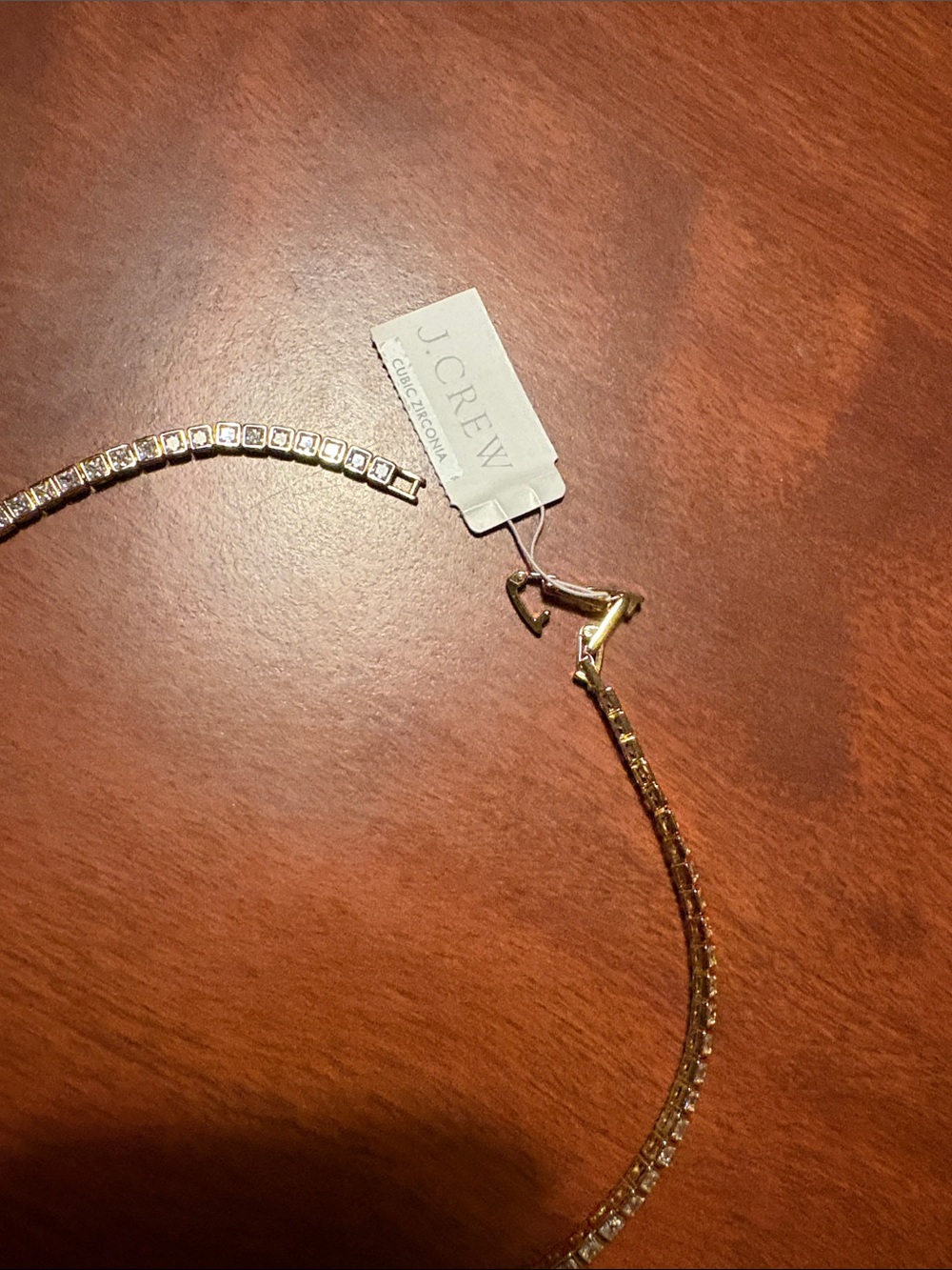 J. Crew Gold-Tone Clear Crystal Tennis Necklace - Picture 4 of 4